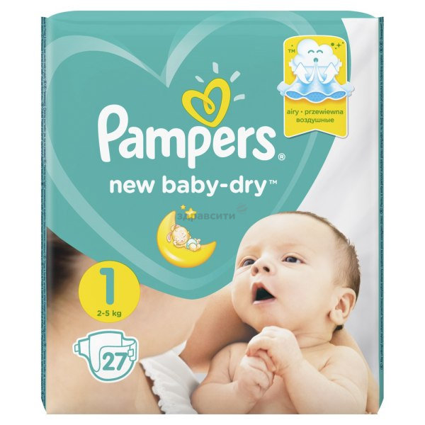 картинка PAMPERS Подгузники New Baby-Dry Newborn 2-5кг 27шт от магазина Одежда+